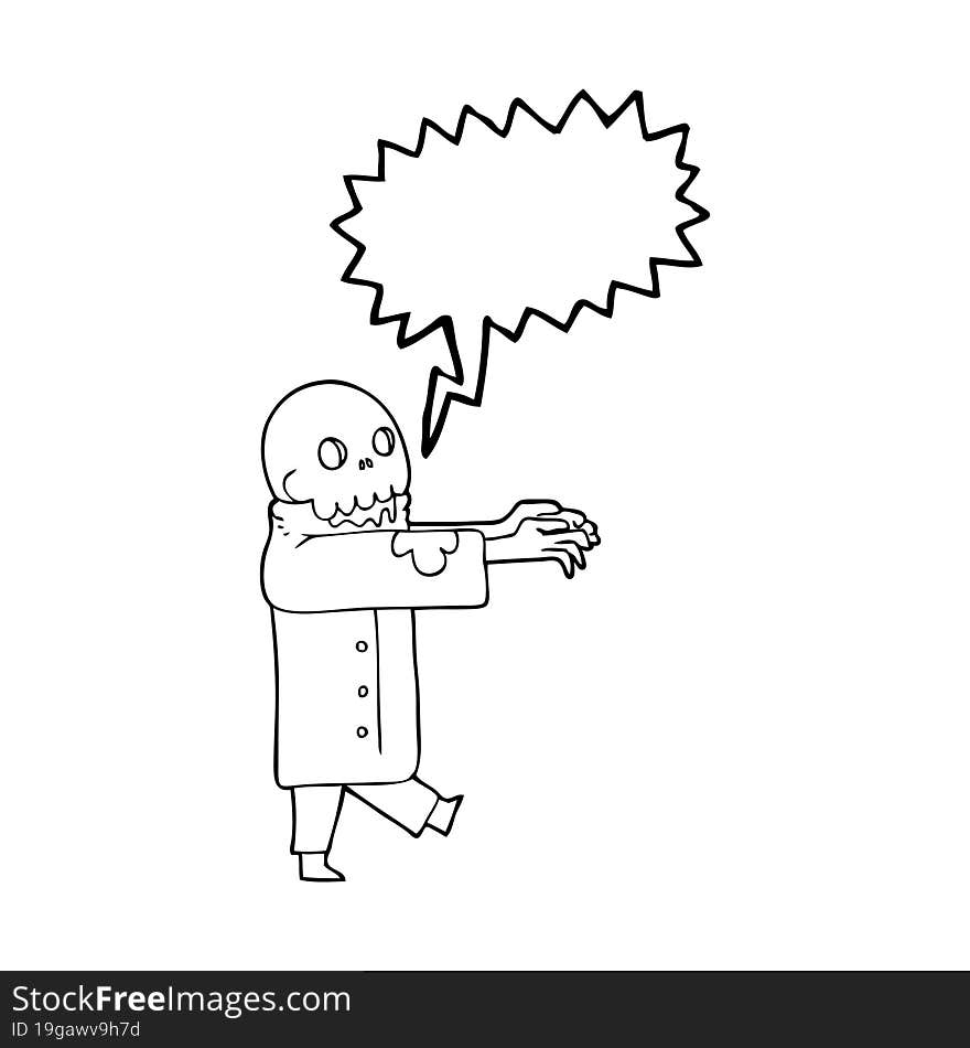 speech bubble cartoon zombie