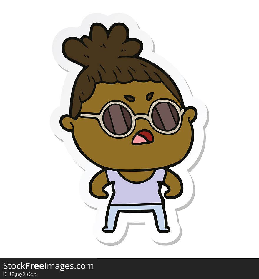 Sticker Of A Cartoon Annoyed Woman