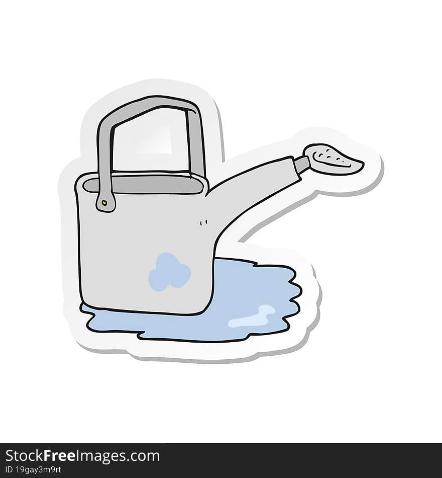 sticker of a cartoon watering can