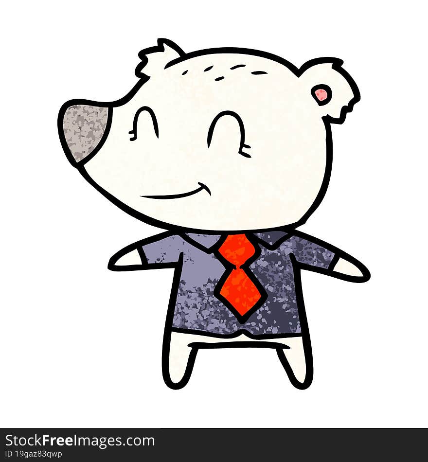 polar bear in shirt and tie cartoon. polar bear in shirt and tie cartoon