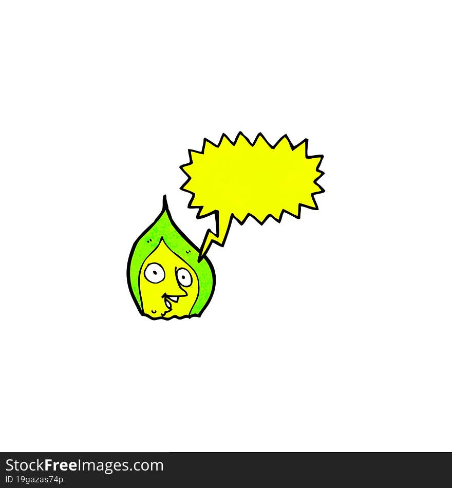 Cartoon Green Flame