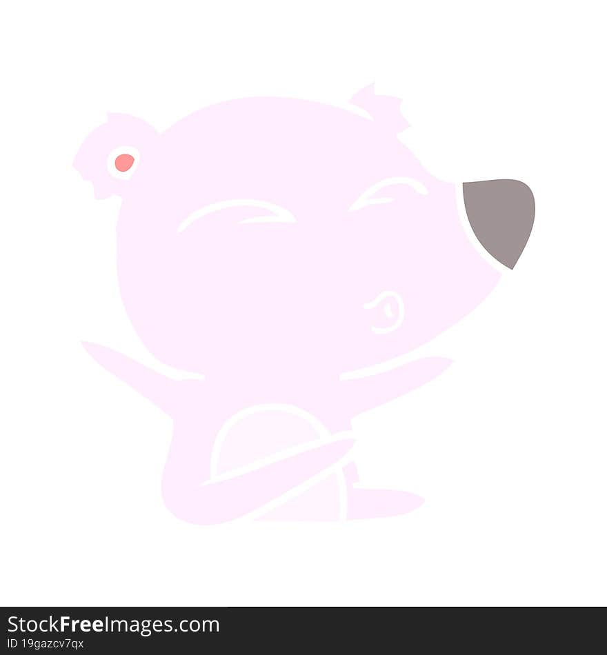 flat color style cartoon whistling bear