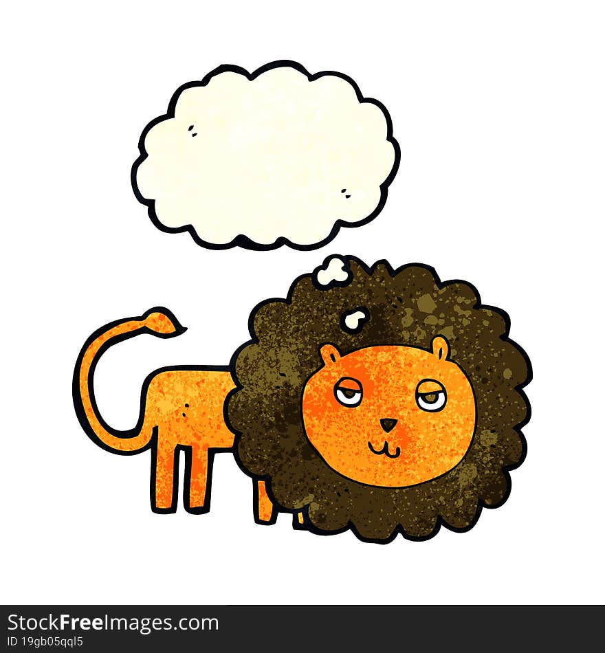 Cartoon Lion With Thought Bubble