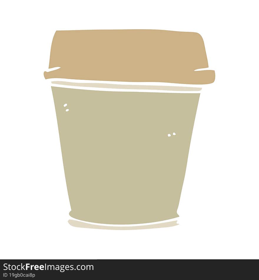 flat color style cartoon take out coffee