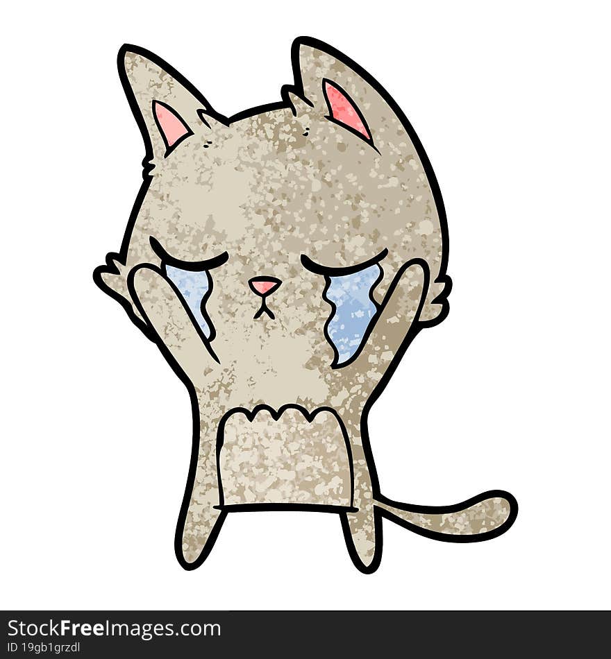 crying cartoon cat. crying cartoon cat