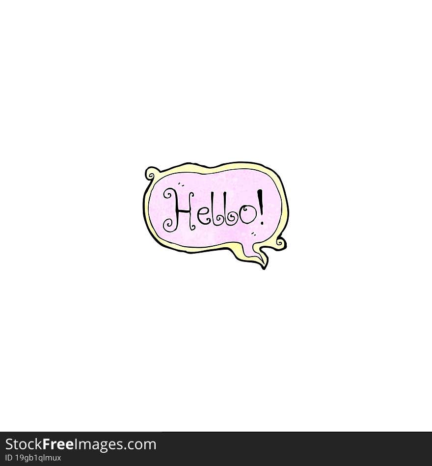 Cartoon Decorative Hello Sign