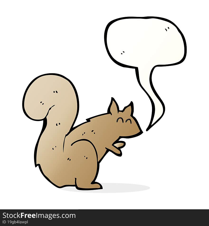 cartoon squirrel with speech bubble