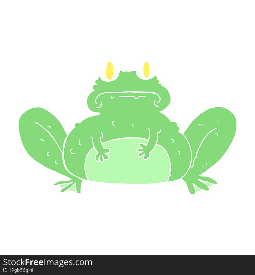 Flat Color Illustration Of A Cartoon Frog