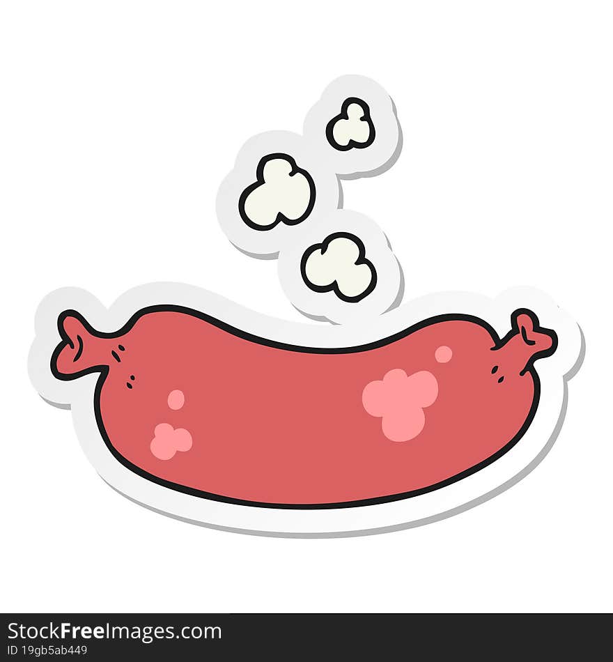 sticker of a cartoon hot sausage