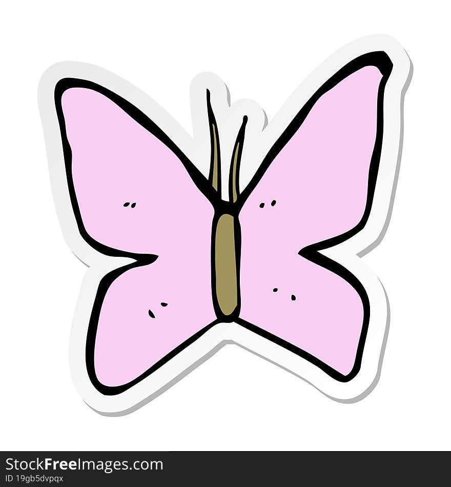 Sticker Of A Cartoon Butterfly Symbol