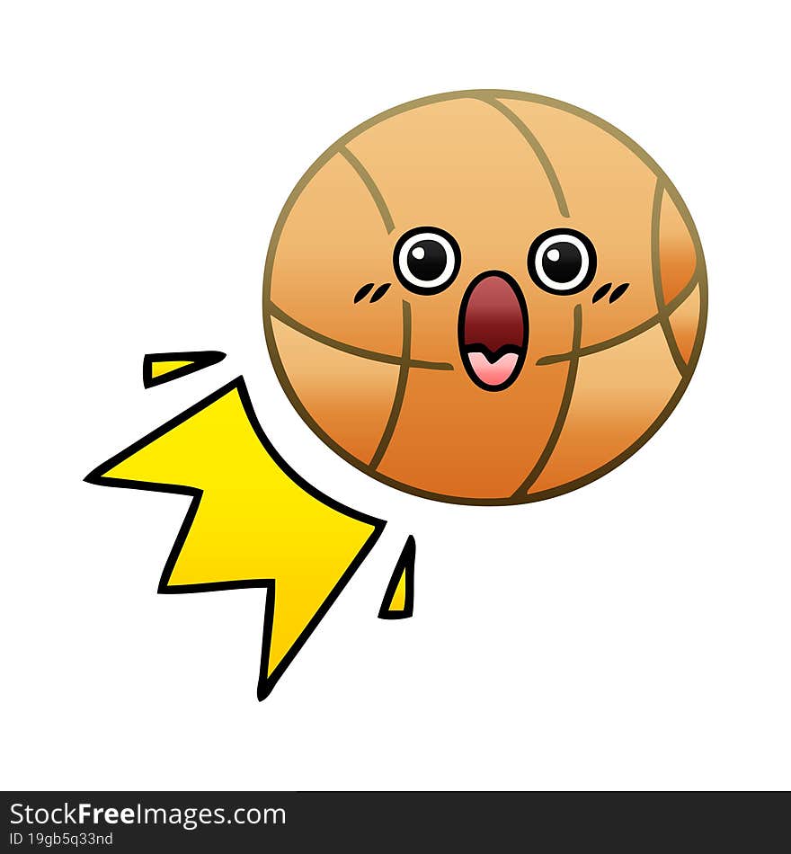 gradient shaded cartoon basketball