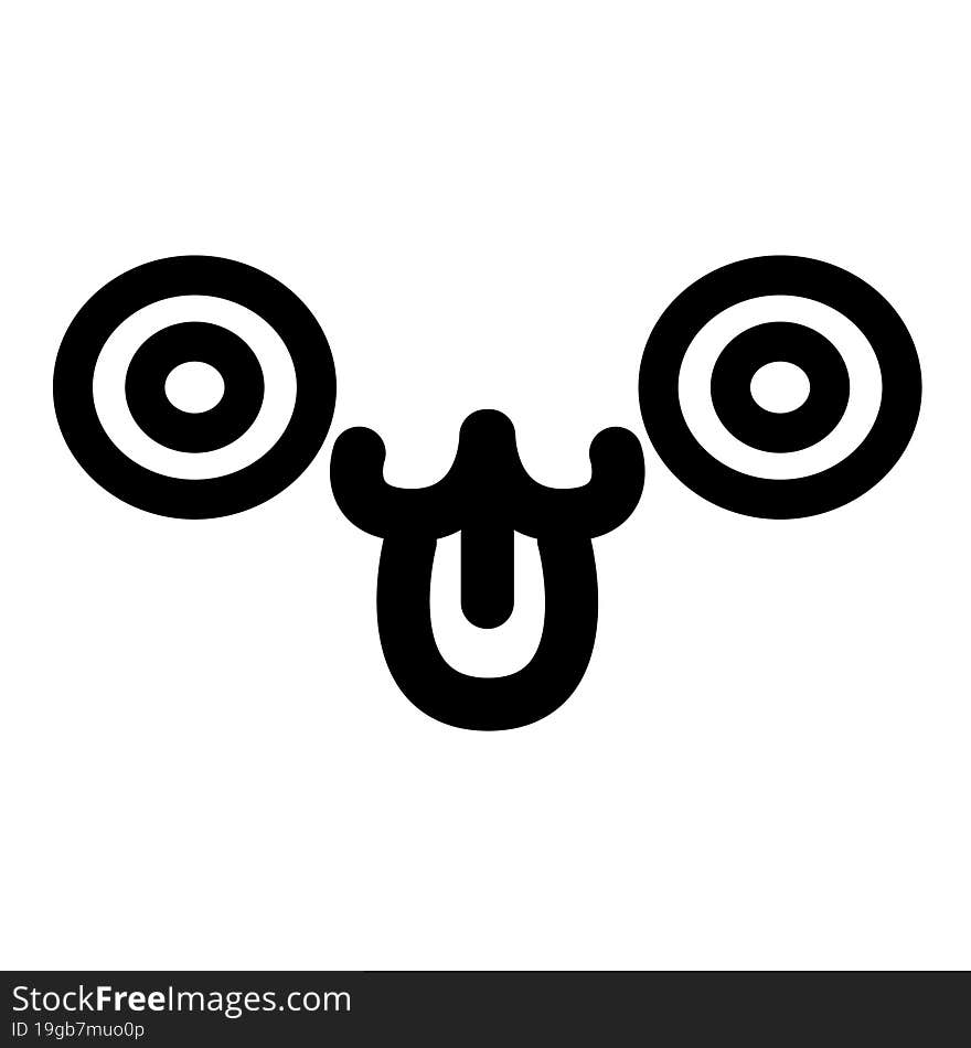 Staring Cute Animal Face Icon