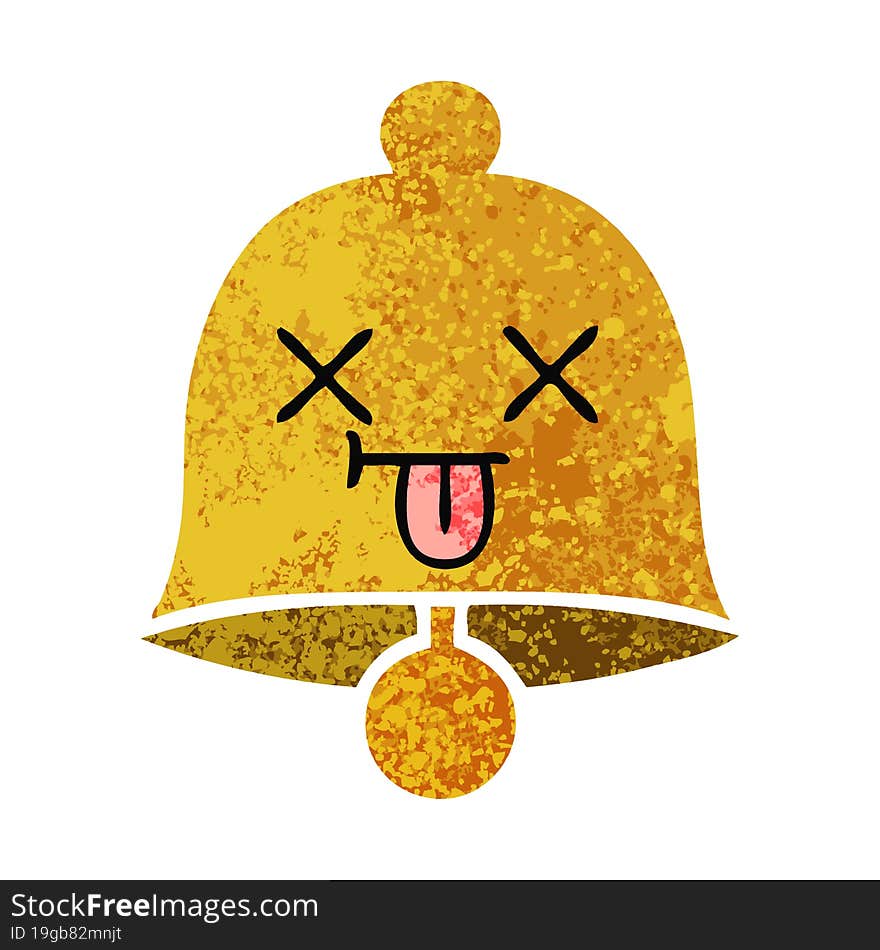 retro illustration style cartoon of a bell