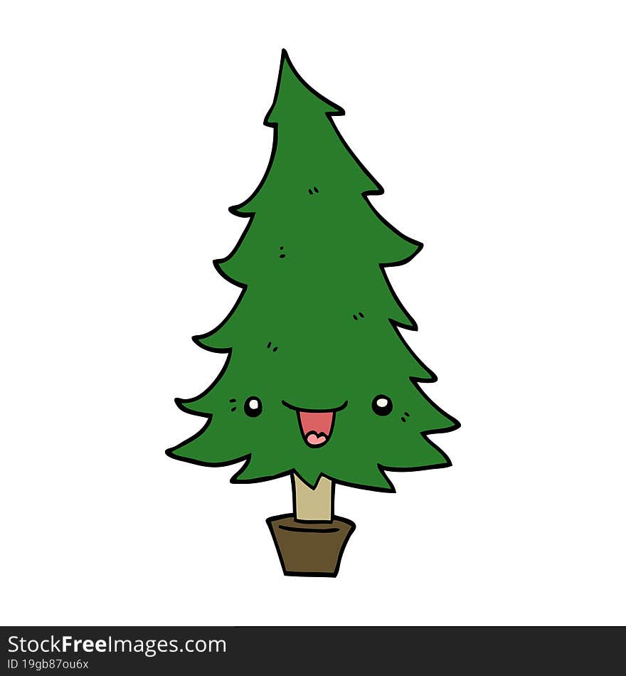 Cute Cartoon Christmas Tree