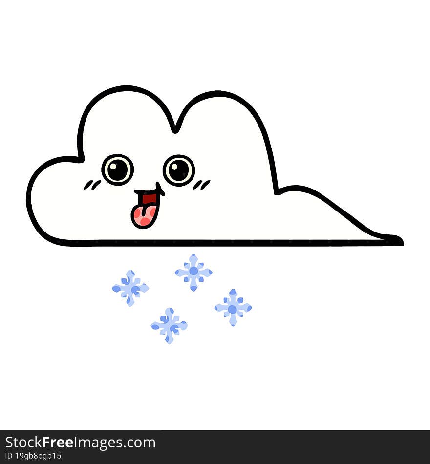 comic book style cartoon snow cloud