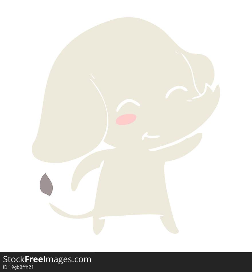 cute flat color style cartoon elephant