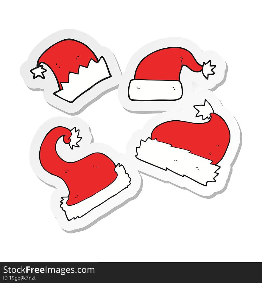 sticker of a cartoon christmas hats