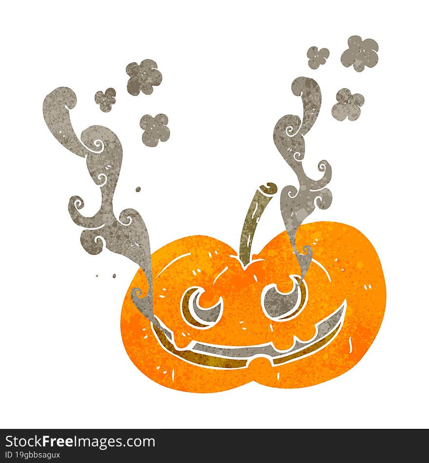 retro cartoon halloween pumpkin