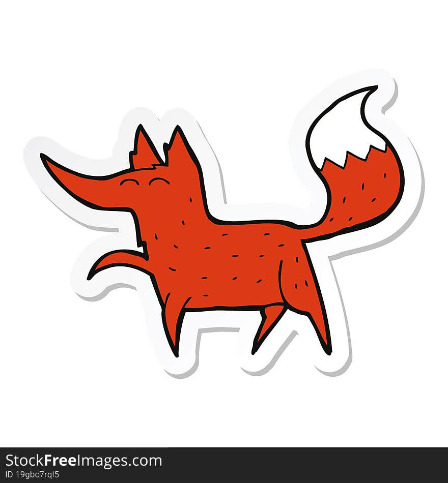 sticker of a cartoon fox