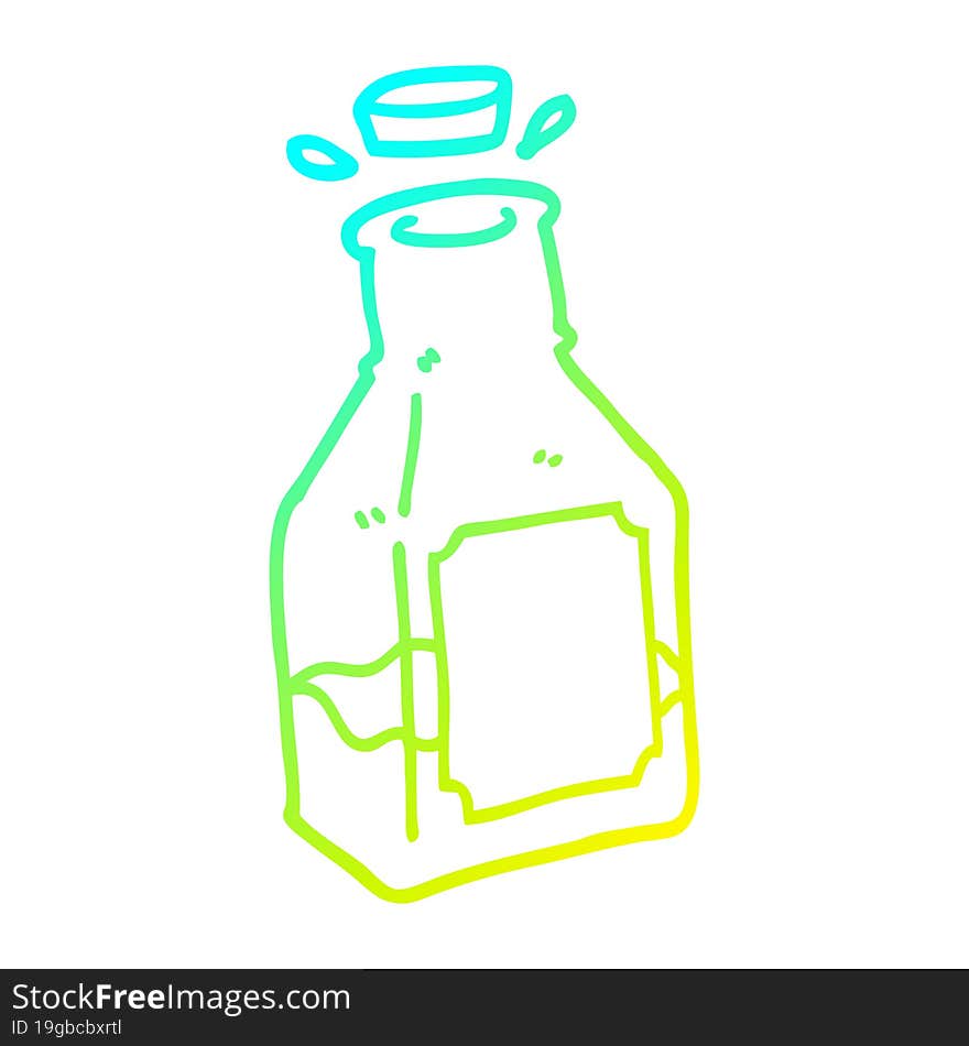 cold gradient line drawing of a cartoon drink in decanter