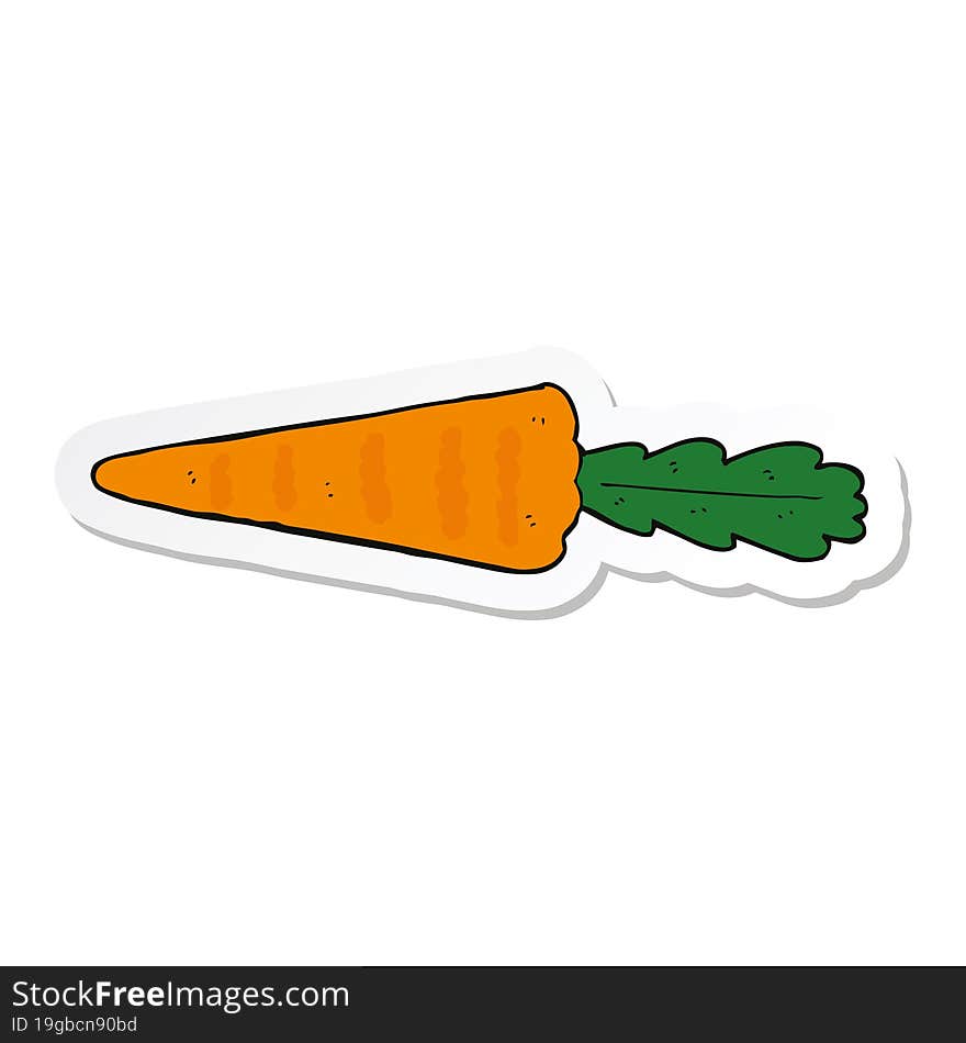 Sticker Of A Cartoon Carrot