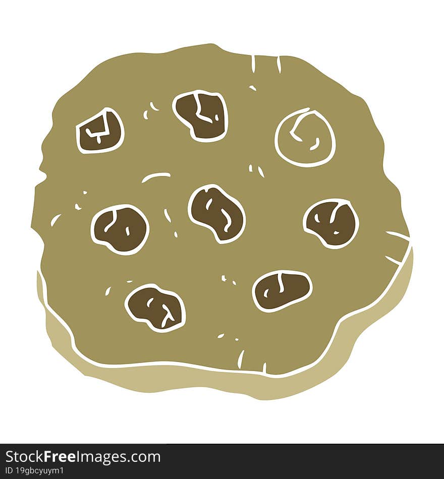 flat color illustration of a cartoon cookie