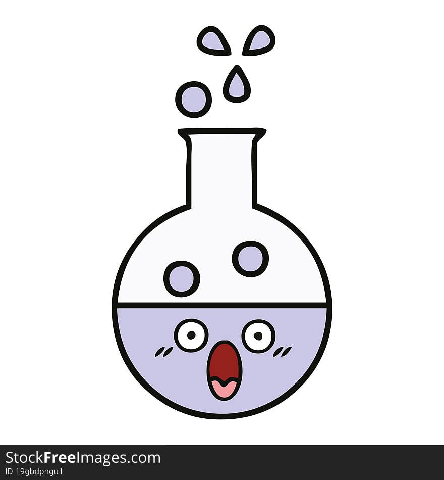 cute cartoon of a test tube. cute cartoon of a test tube