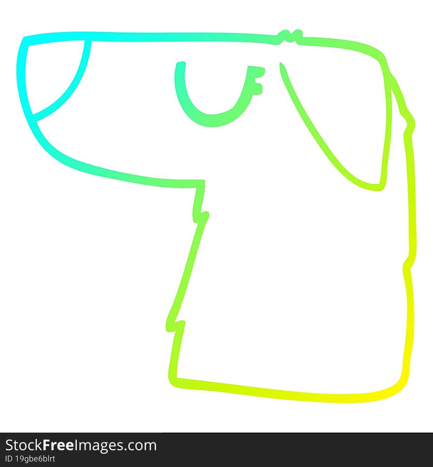 cold gradient line drawing of a cartoon dog