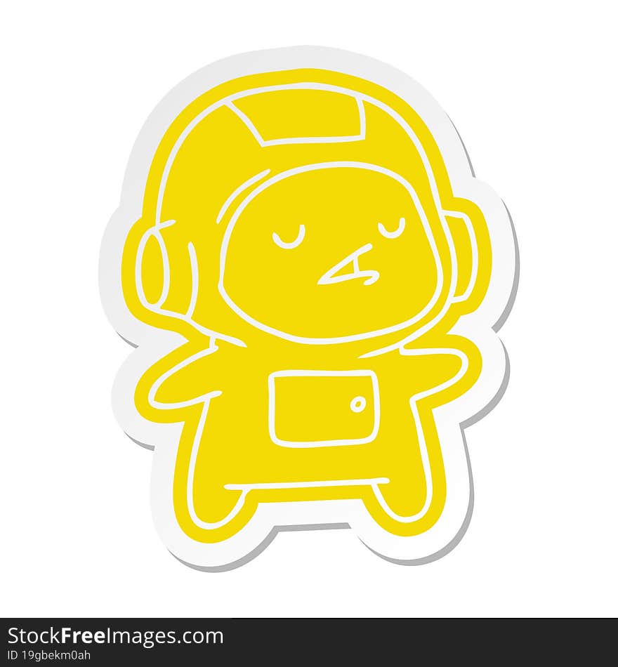 cartoon sticker of a kawaii cute astronaut boy