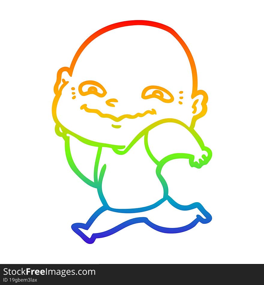 rainbow gradient line drawing cartoon creepy guy