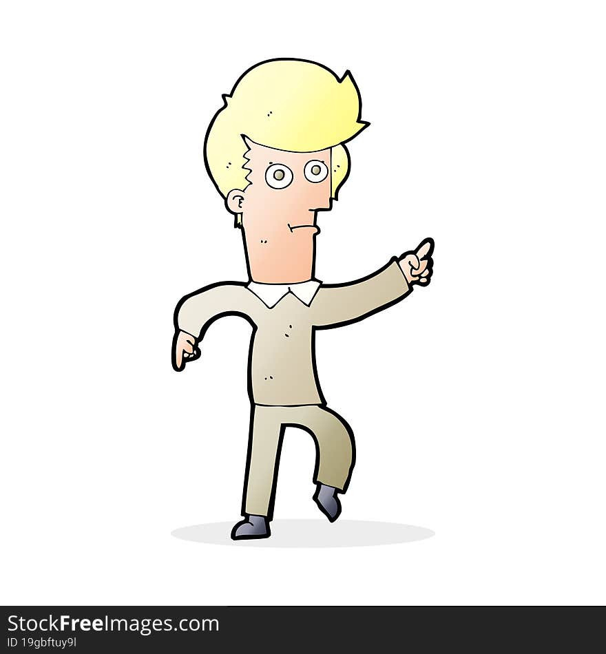 cartoon man pointing