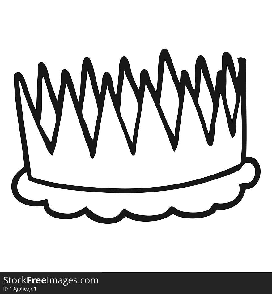 black and white cartoon crown