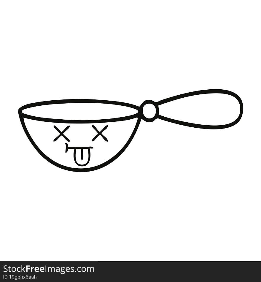 line drawing cartoon of a measuring spoon