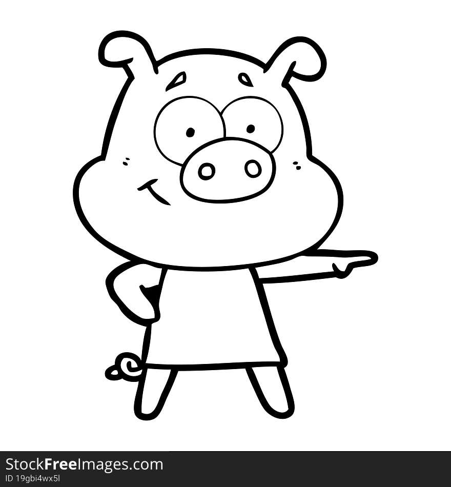 happy cartoon pig. happy cartoon pig