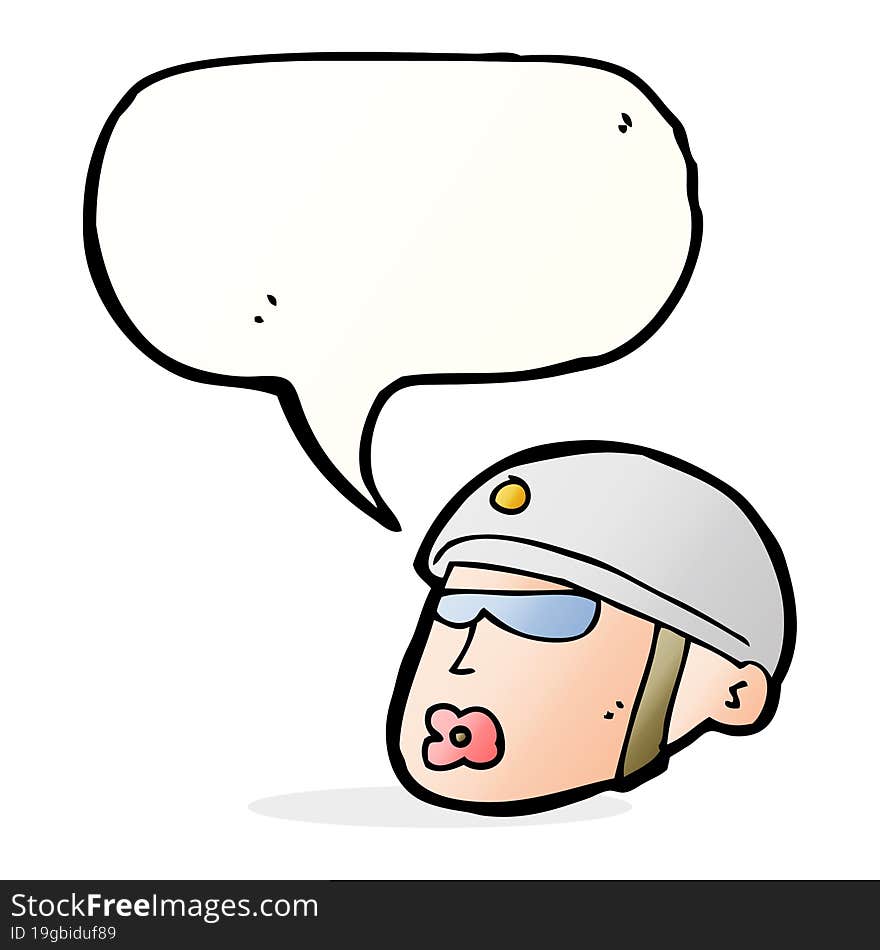 Cartoon Policeman Head With Speech Bubble