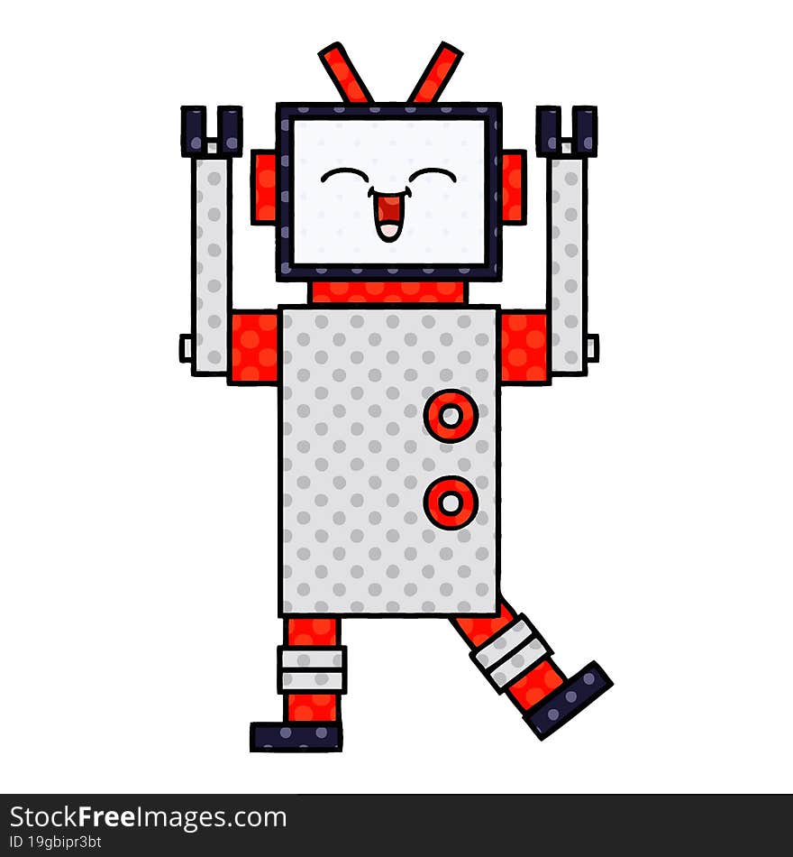 comic book style cartoon of a robot