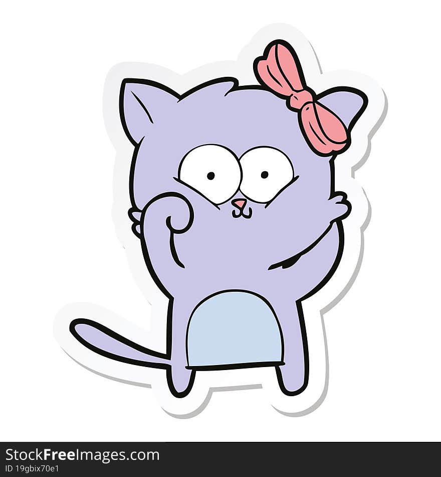 sticker of a cartoon cat