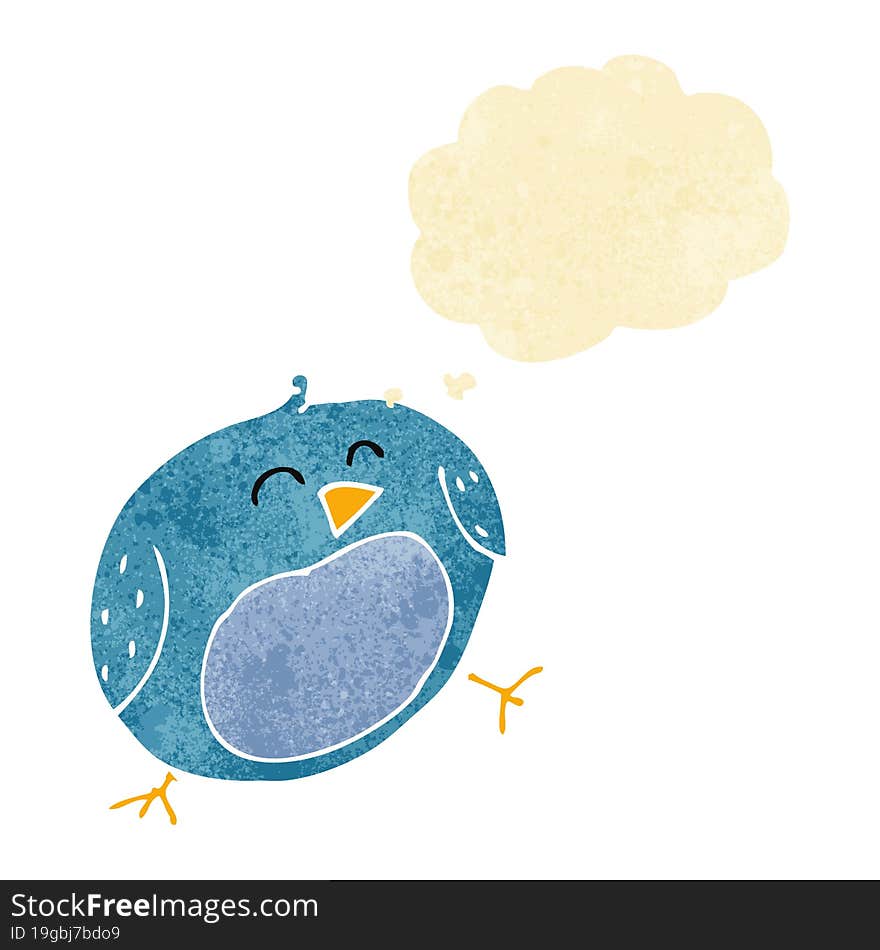 cartoon bird with thought bubble