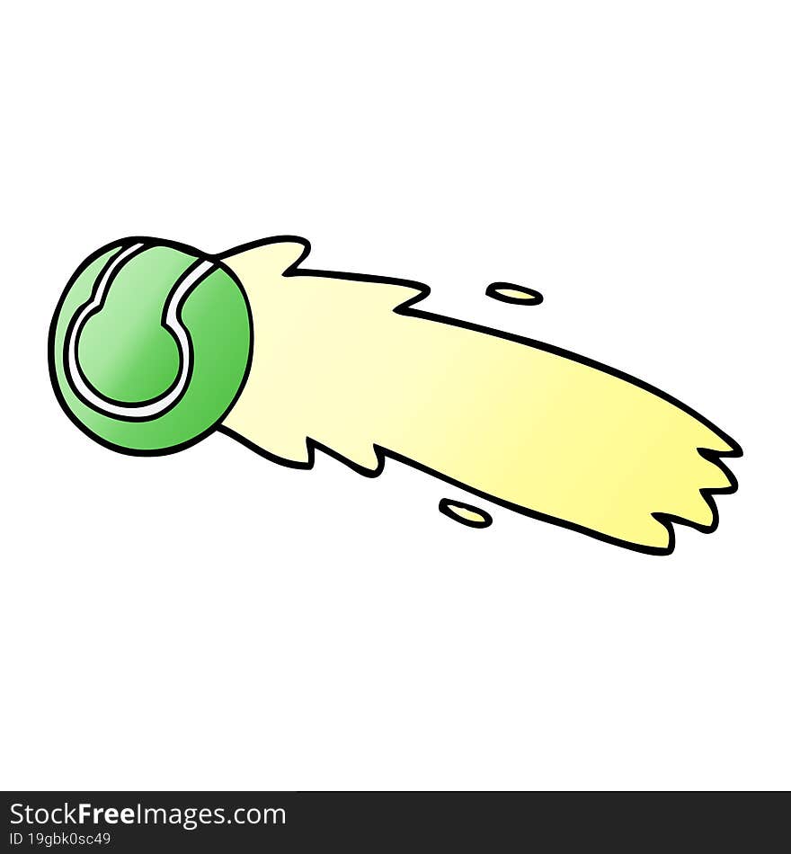 Cartoon Doodle Flying Tennis Ball