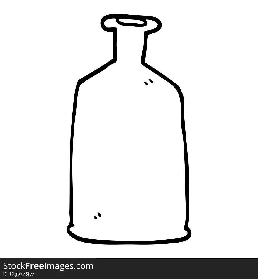 line drawing cartoon clear glass bottle