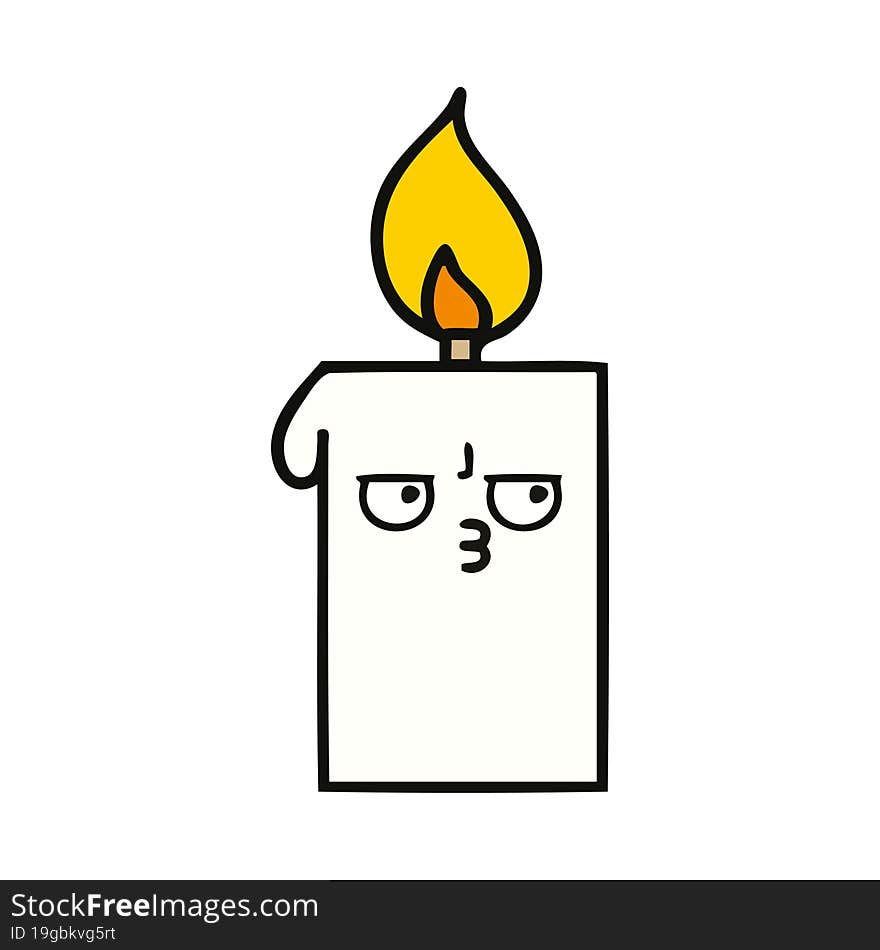 Cute Cartoon Lit Candle