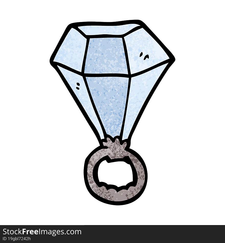 cartoon doodle diamond ring