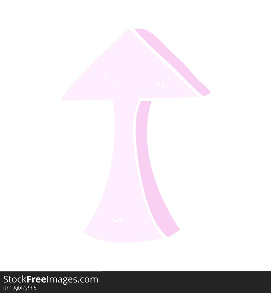 flat color illustration of a cartoon thin arrow pointing