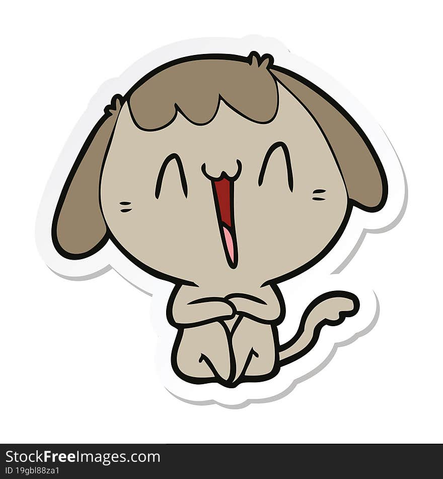 sticker of a cute cartoon dog