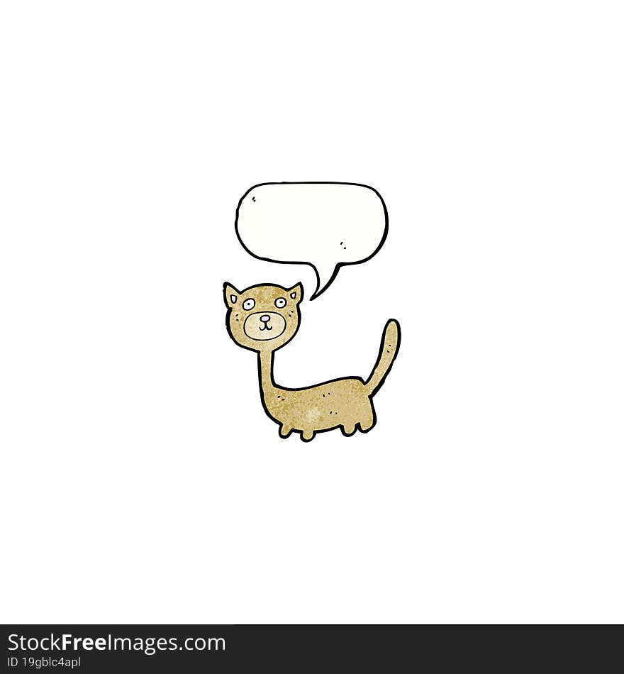 cartoon cat with speech bubble