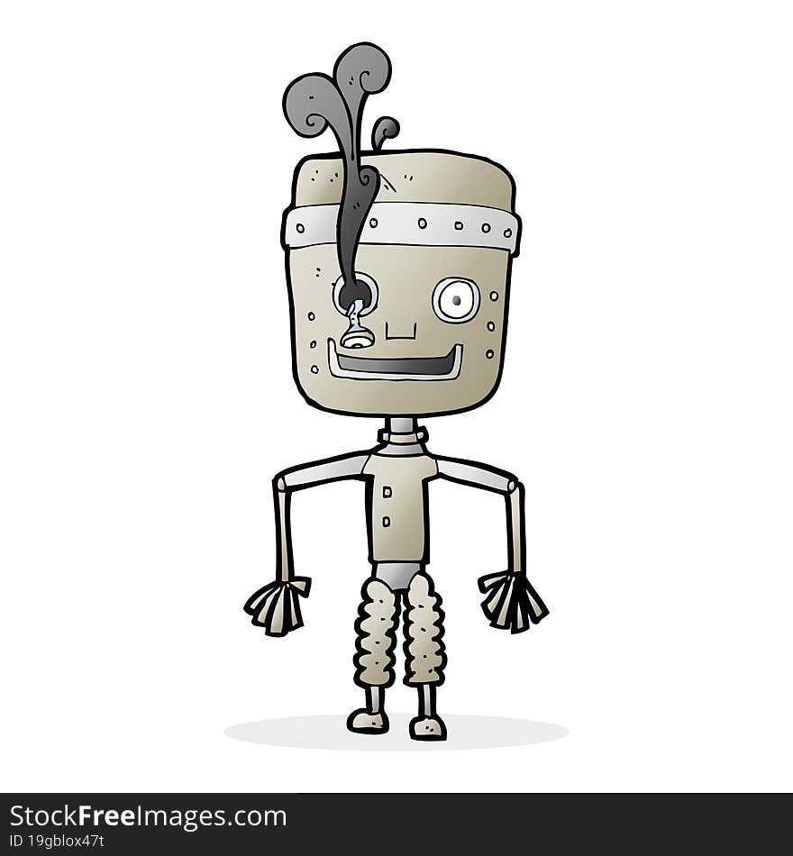 cartoon malfunctioning robot