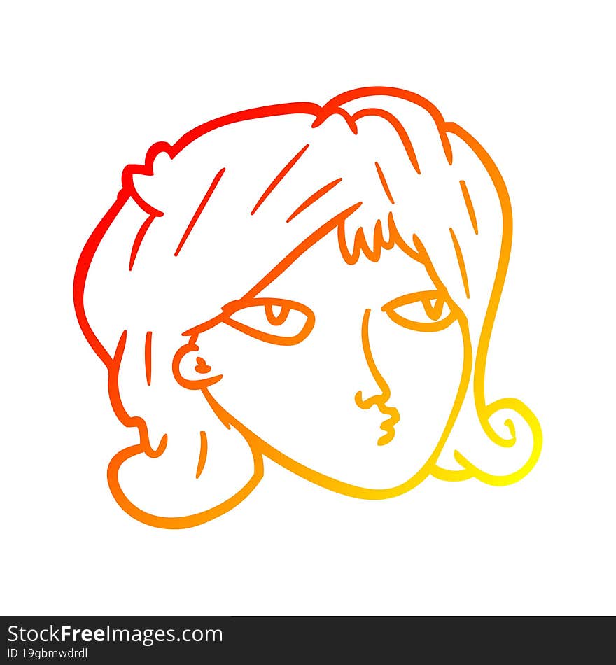 warm gradient line drawing of a woman