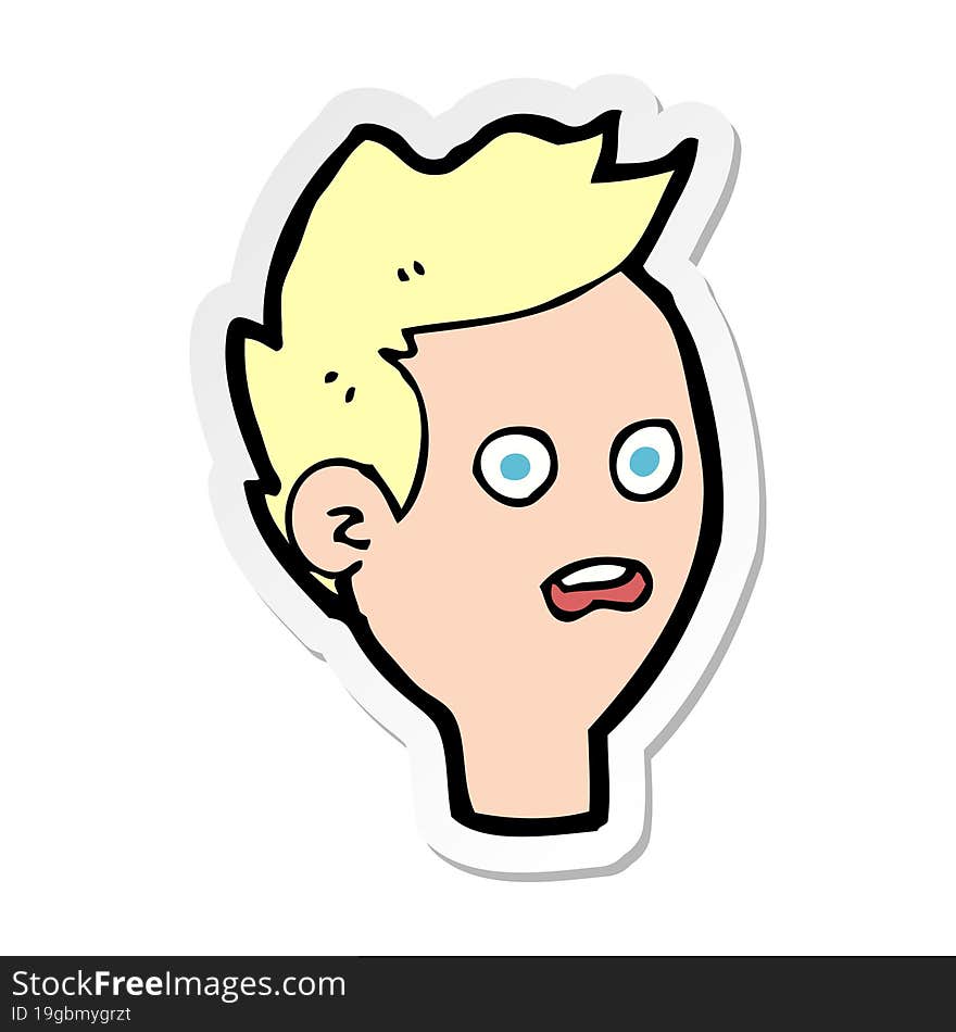 Sticker Of A Cartoon Shocked Man