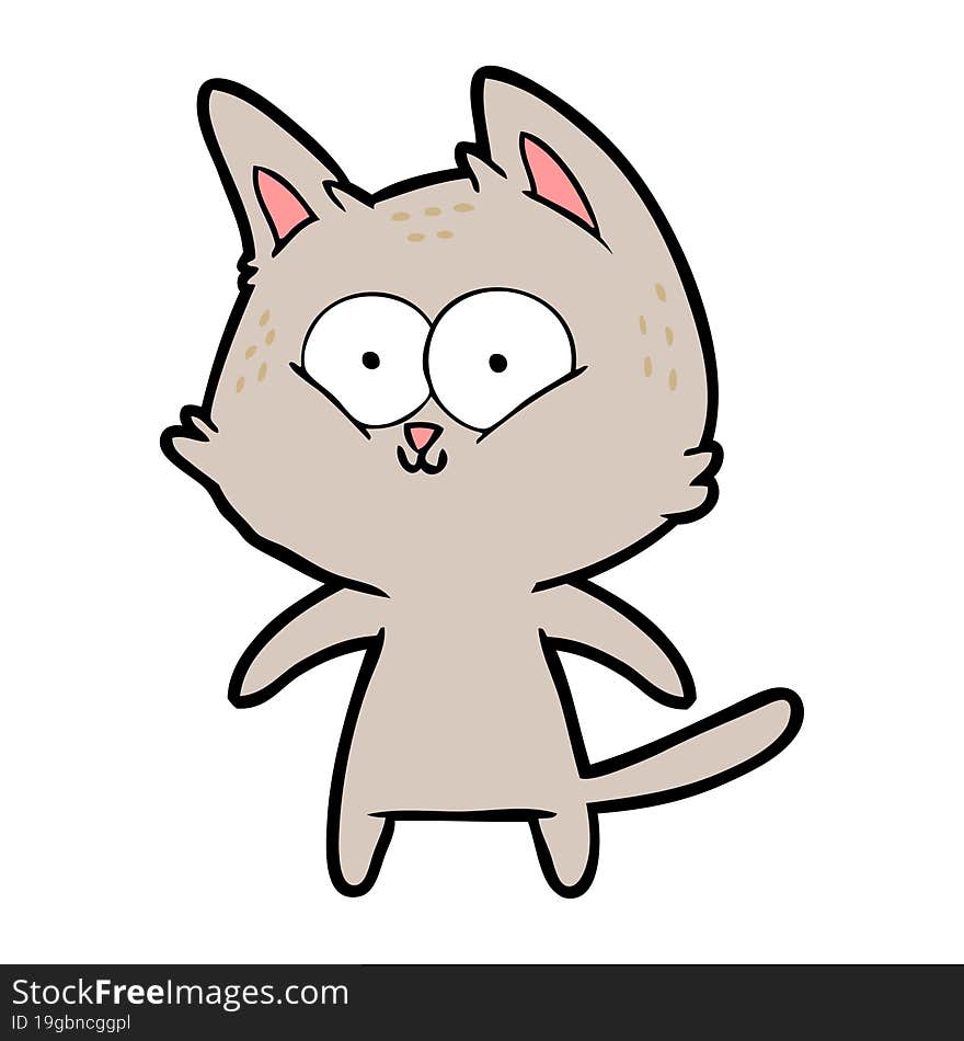 happy cartoon cat. happy cartoon cat