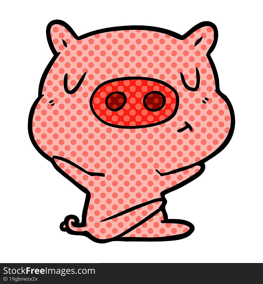 cartoon content pig. cartoon content pig